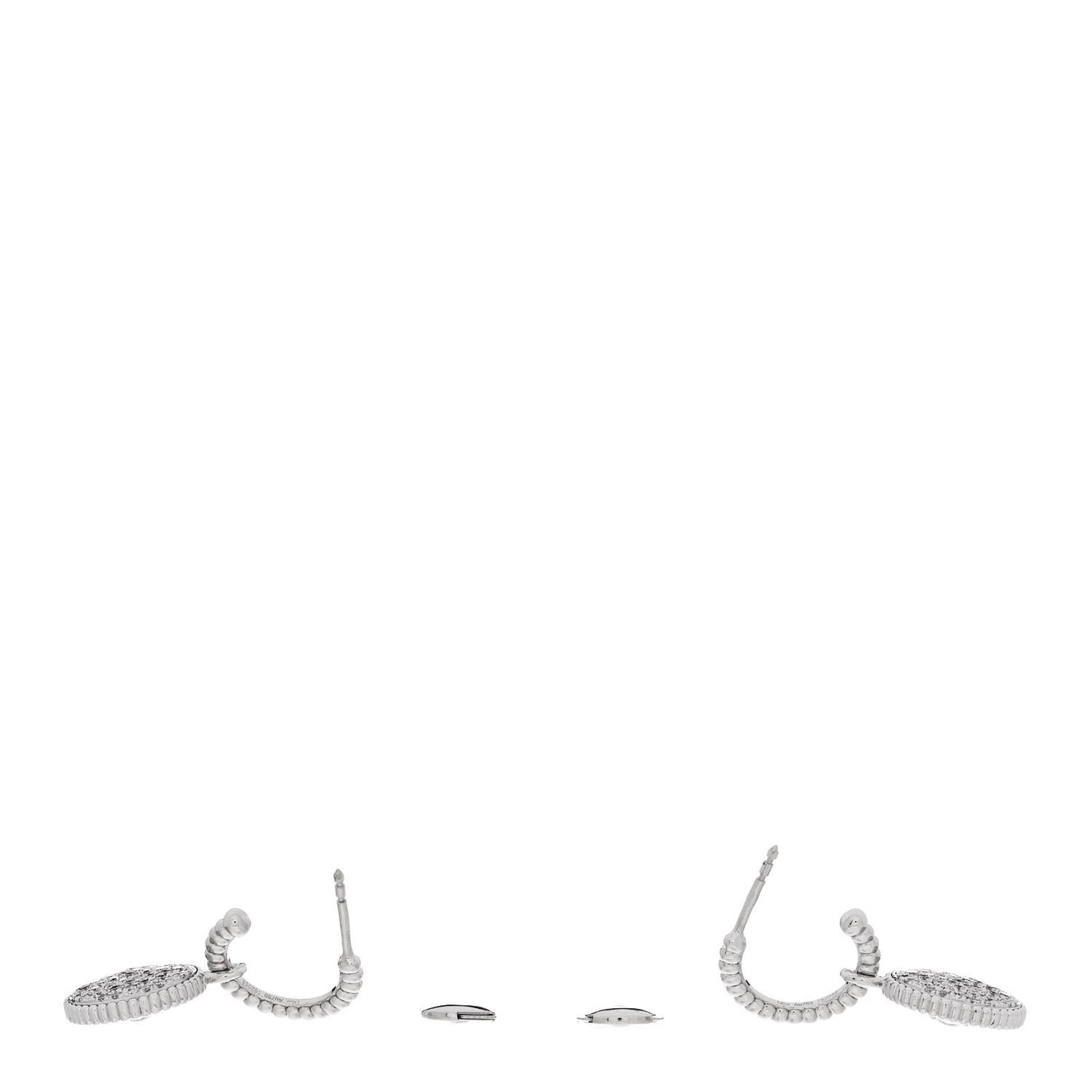 18K White Gold Diamond Rose Des Vents Pave Drop Earrings