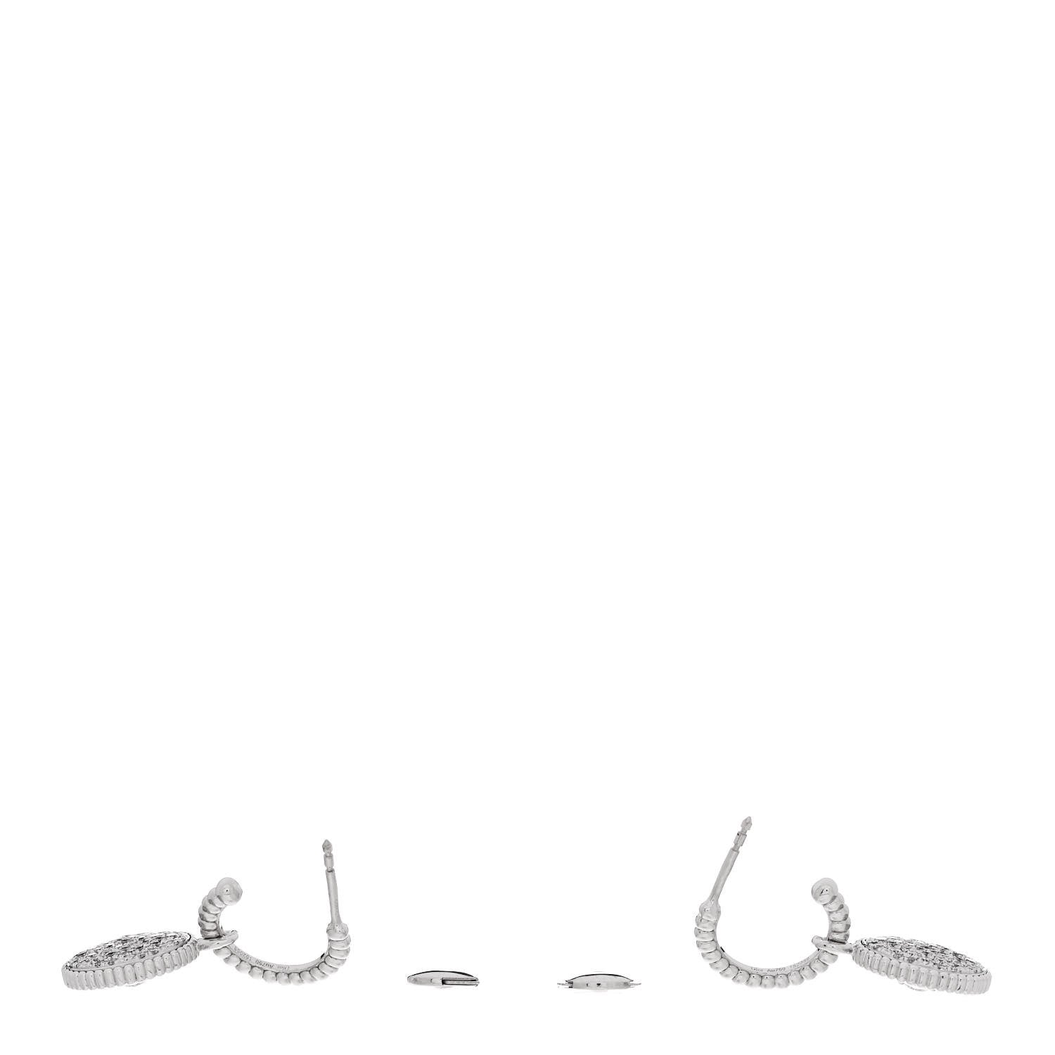 Christian Dior 18K White Gold Diamond Rose Des Vents Pave Drop Earrings 4 of 6
