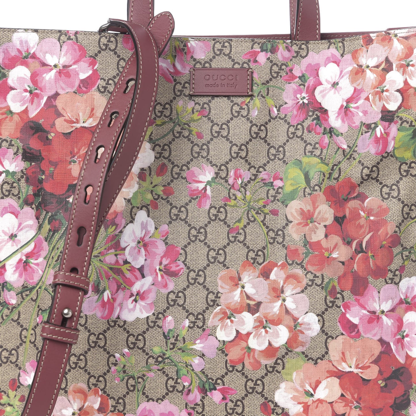 Soft GG Supreme Monogram Blooms Vertical Tote Beige Multicolor Dry Rose