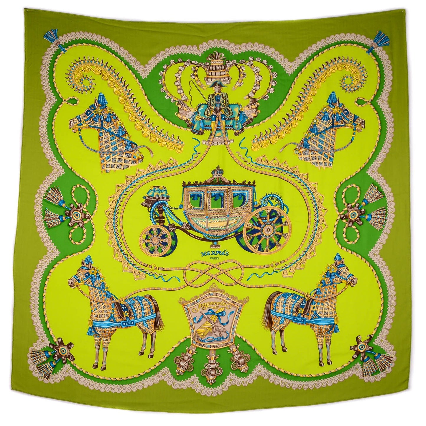 Cashmere Silk Paperoles Shawl 140 Absinthe Anis Vert Mousse