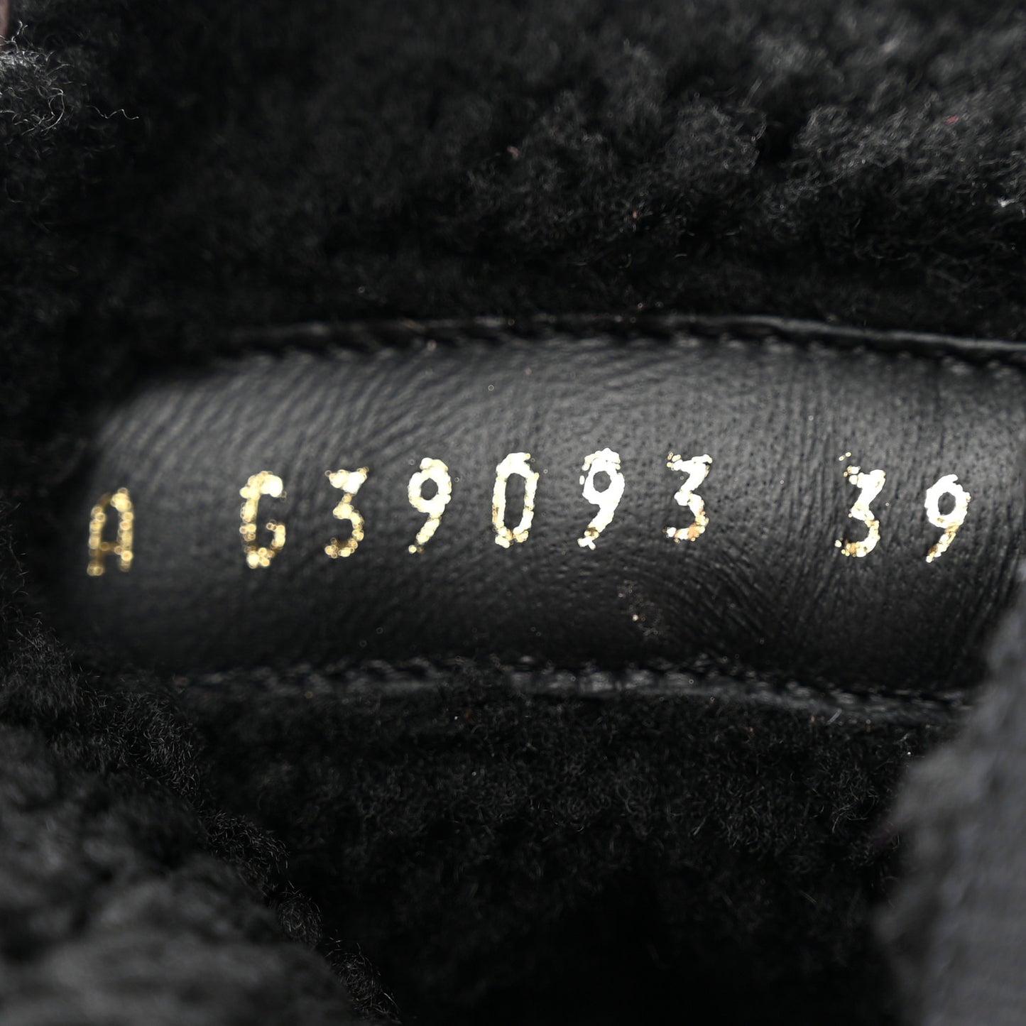 Lambskin Shearling Canvas CC Lace Up Boots 39 Black Gold