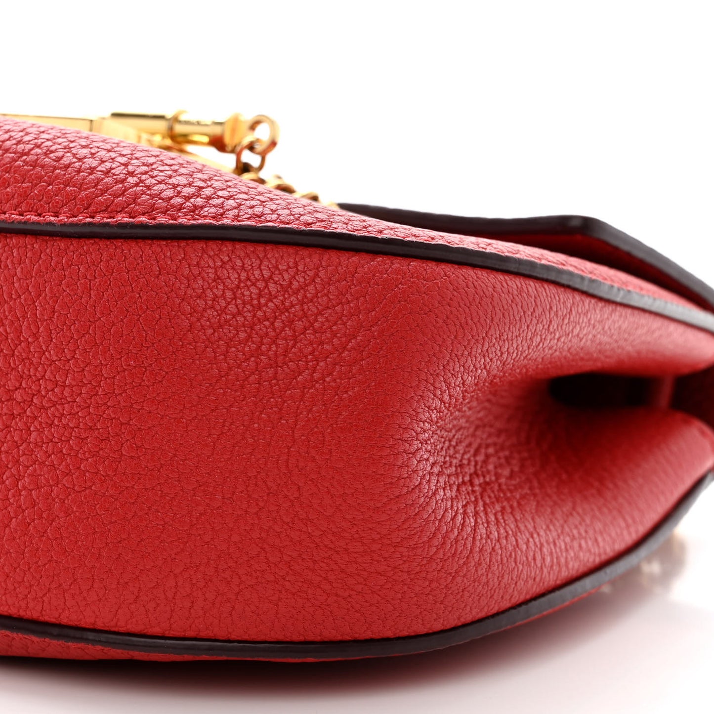 Grained Lambskin Mini Drew Shoulder Bag Plaid Red