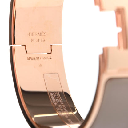 Hermes Enamel Wide Clic Clac H Bracelet GM Marron Glace 4 of 5