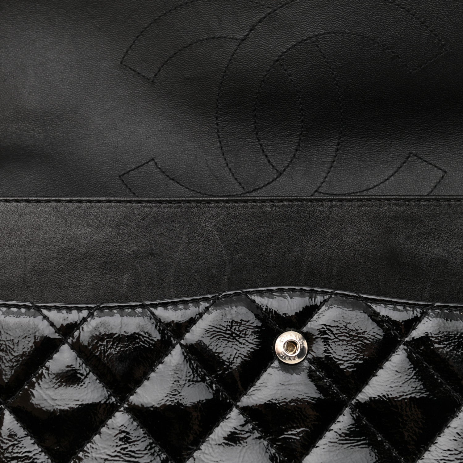 Chanel Distressed Patent Quilted 2.55 Reissue 227 Flap Black 11 of 11