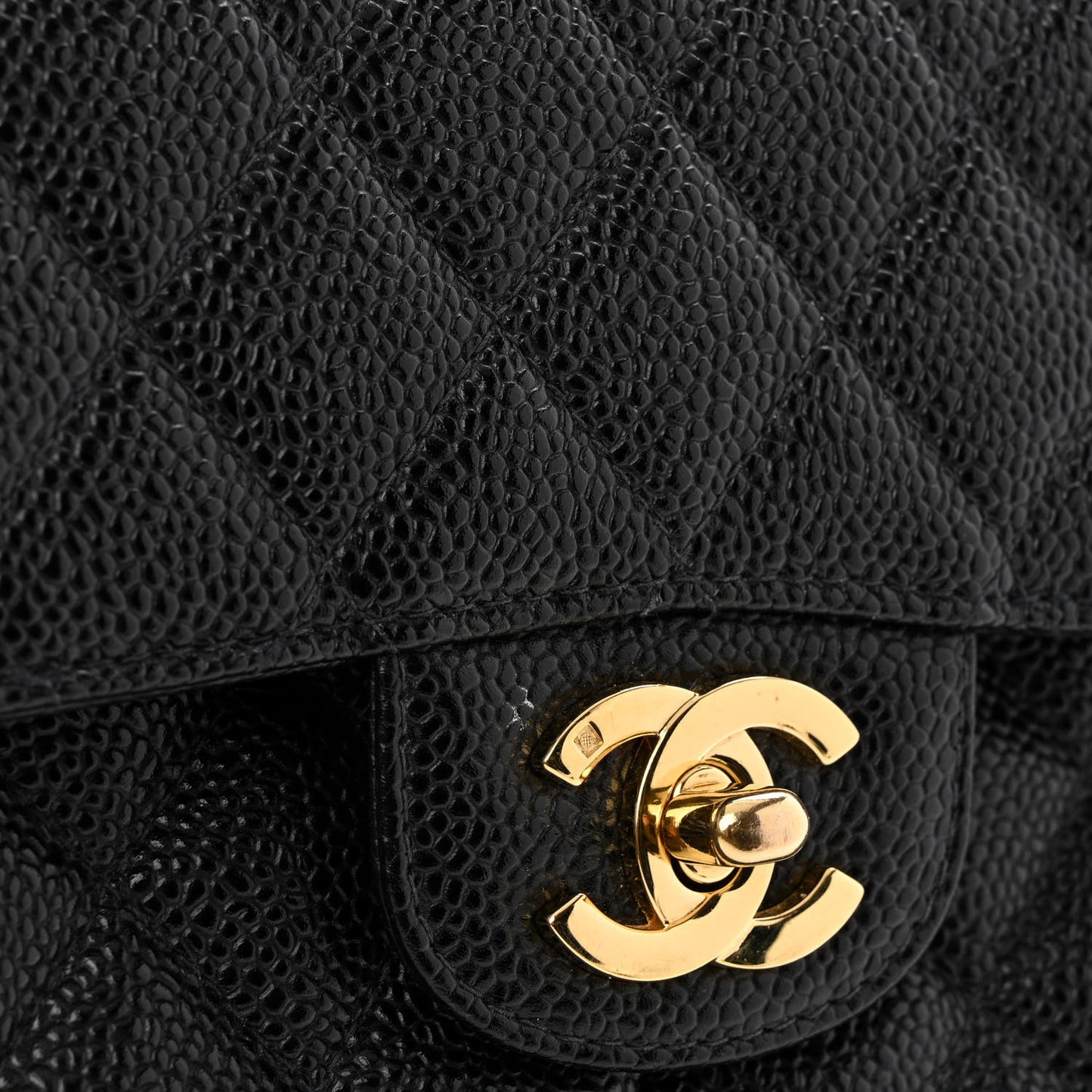 Caviar Quilted Small Double Flap Black