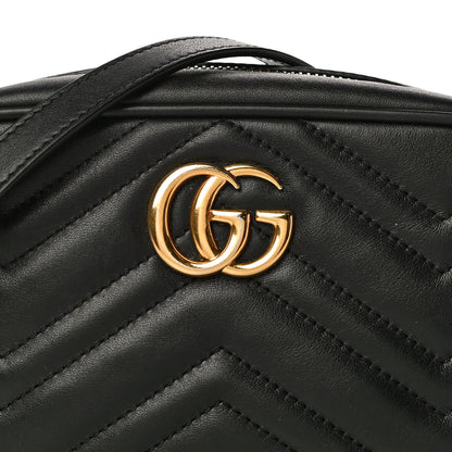 Gucci Calfskin Matelasse Mini GG Marmont Chain Shoulder Bag Black 8 of 15