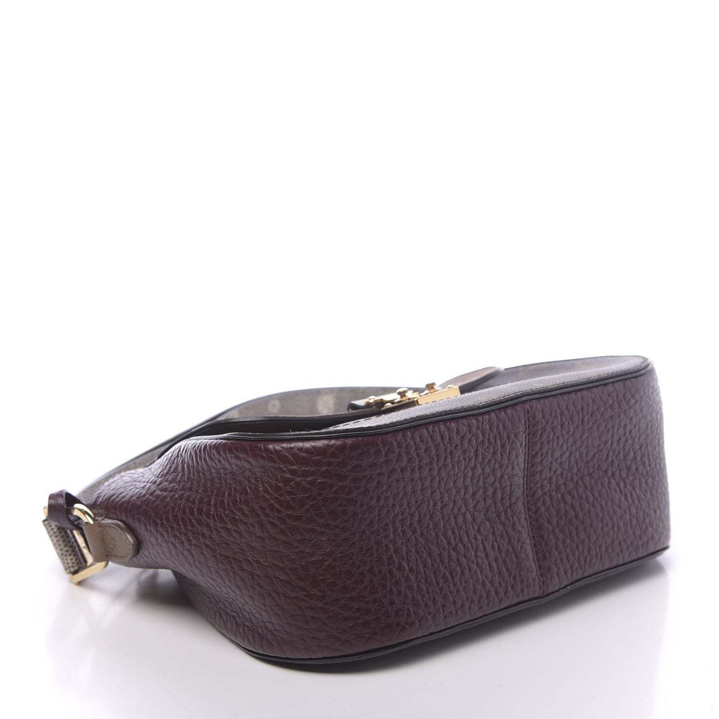Ostrich Lizard Exotique Majestueux Shoulder Bag Bordeaux