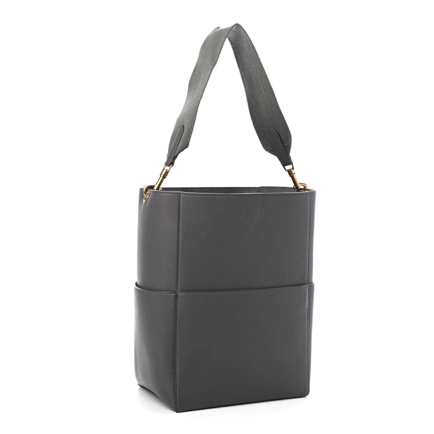 Celine Soft Grained Calfskin Sangle Bucket Bag Kohl 2 of 4