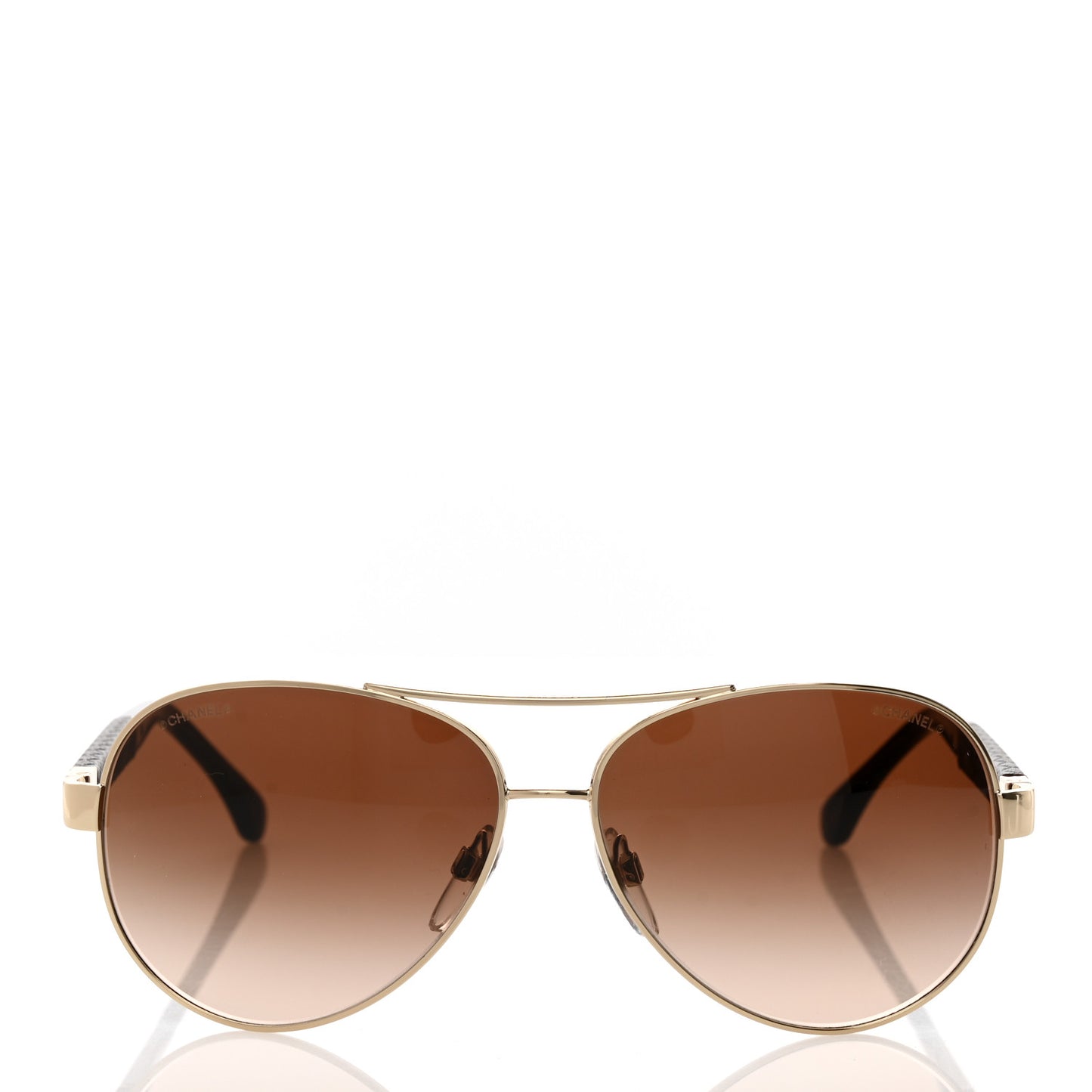 Lambskin Quilted CC Aviator Sunglasses 4195-Q Brown