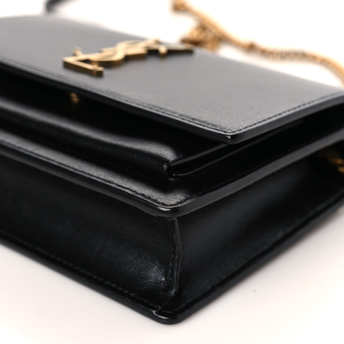 Calfskin Monogram Sunset Chain Wallet Black