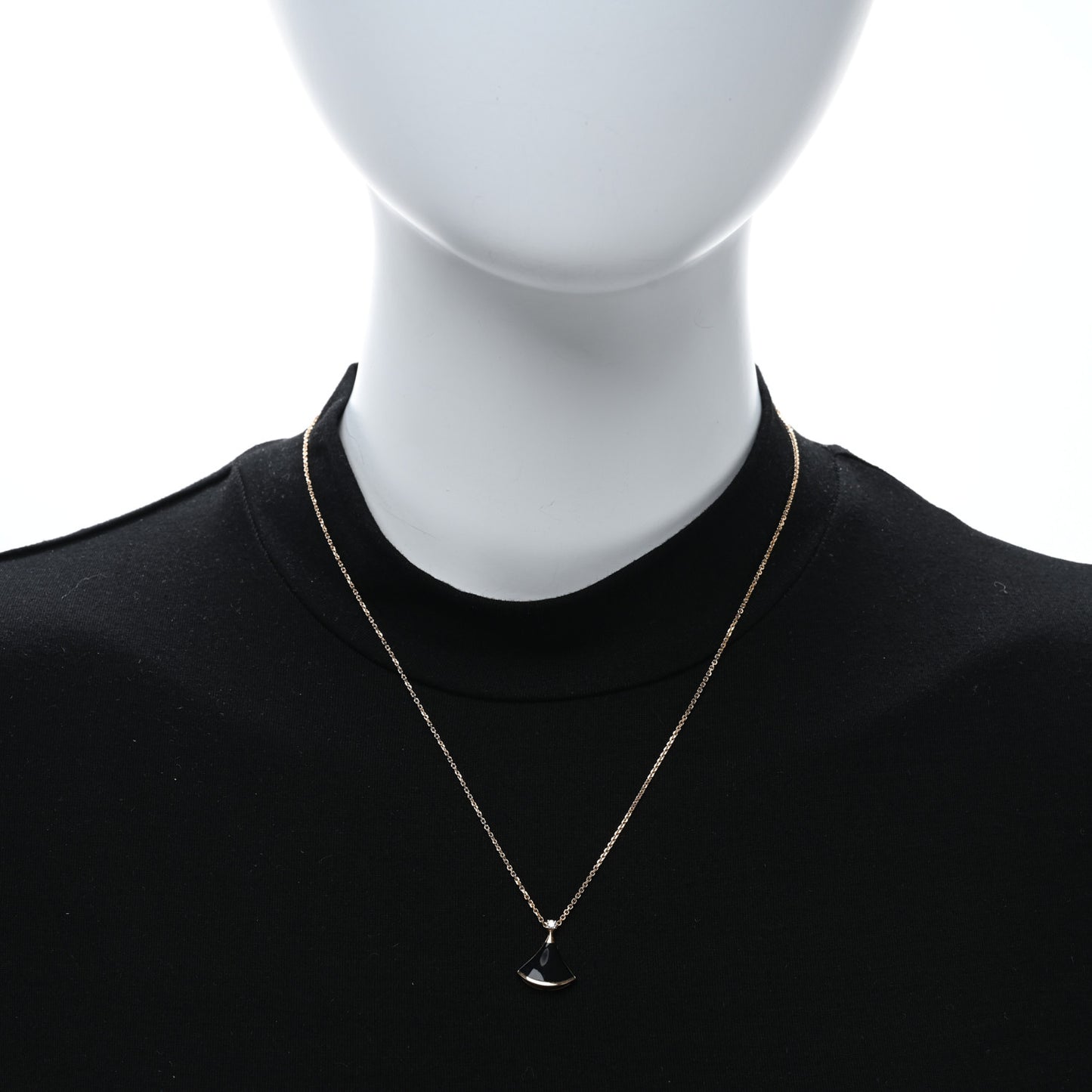 18K Rose Gold Diamond Black Onyx Divas' Dream Pendant Necklace