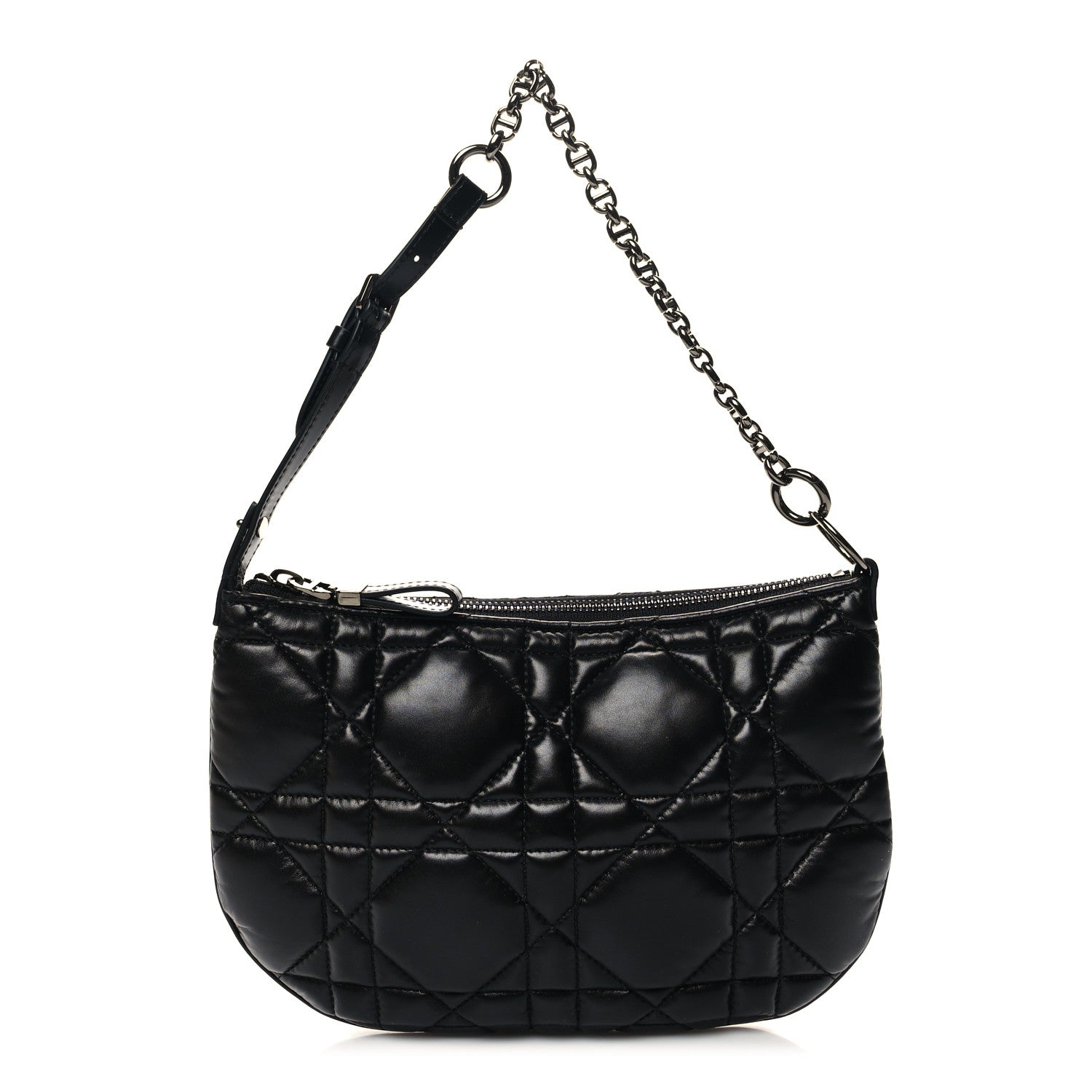 Christian Dior Calfskin Macrocannage Mini Dior Caro Tulip Bag Black 1 of 10