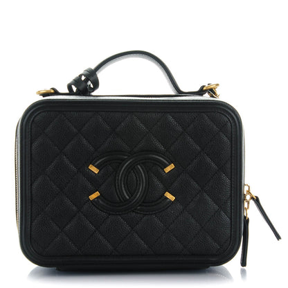 Chanel Caviar Quilted Medium CC Filigree Vanity Case Black 1 of 7