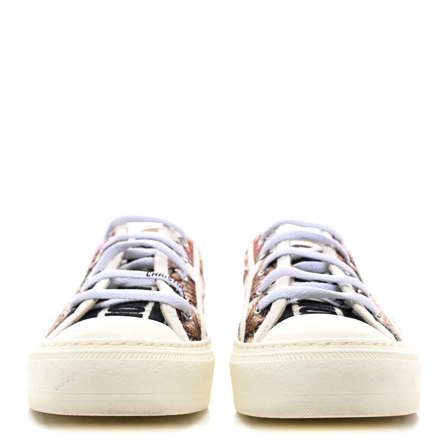 Christian Dior Canvas Jardin Botanique Embroidered Womens Walk'N'Dior Low Top Sneakers 37 White Multicolor 2 of 9