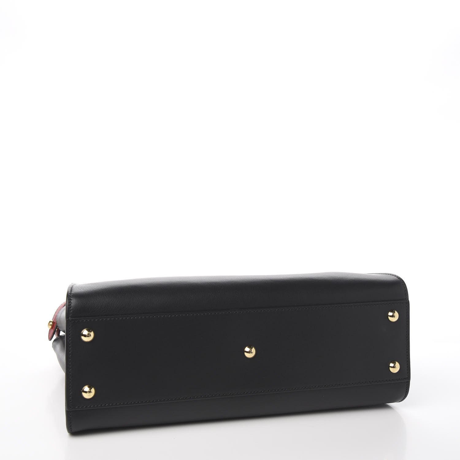 Fendi Vitello Seta Century Nappa Medium Peekaboo Iconic Defender Satchel Black Fragola Maya 5 of 12