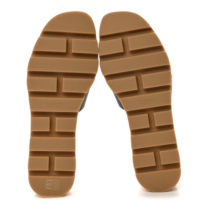 Hermes Calfskin Cork Eze 30 Sandals 38 Black 6 of 10