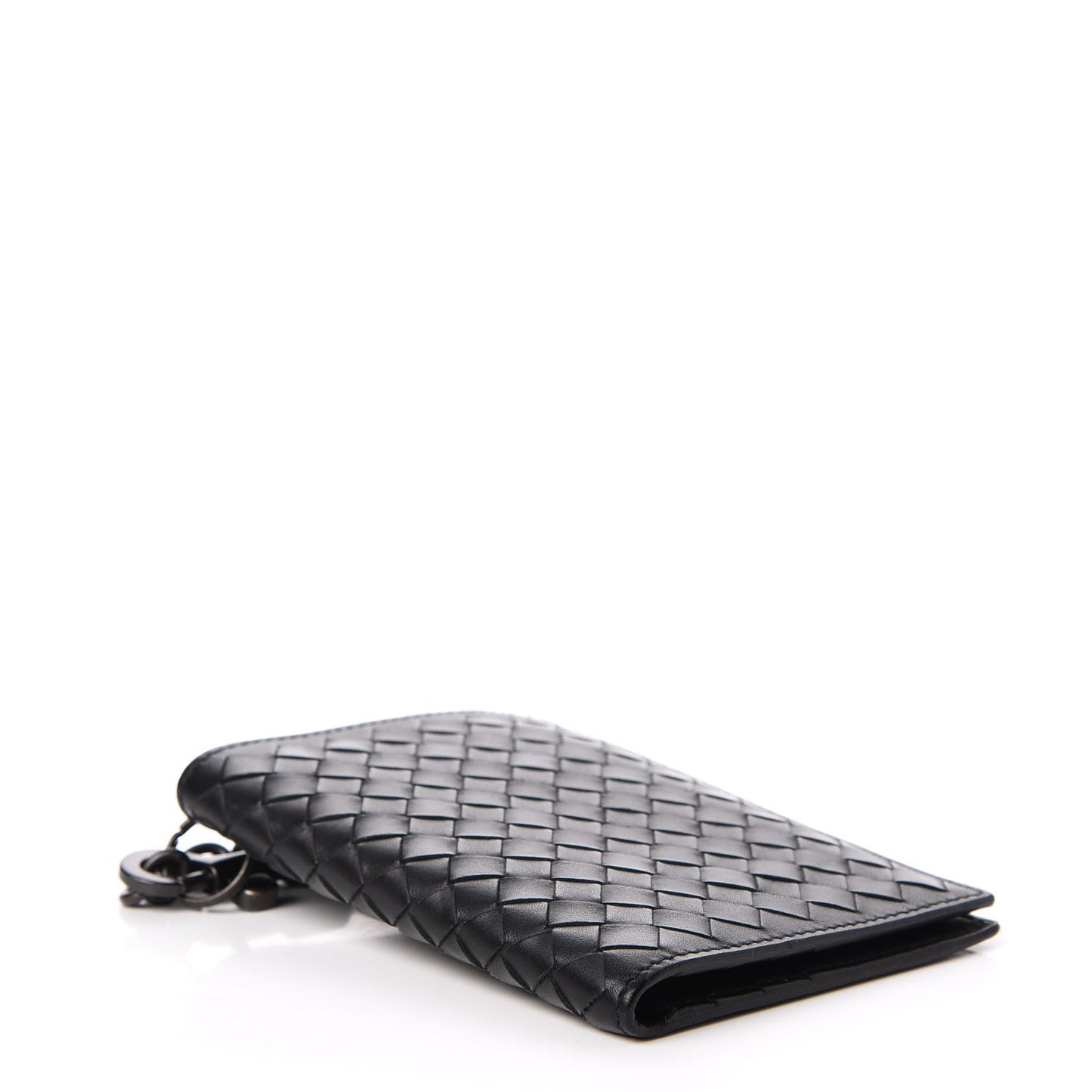 Nappa Intrecciato Chain Bi-Fold Wallet Nero Black