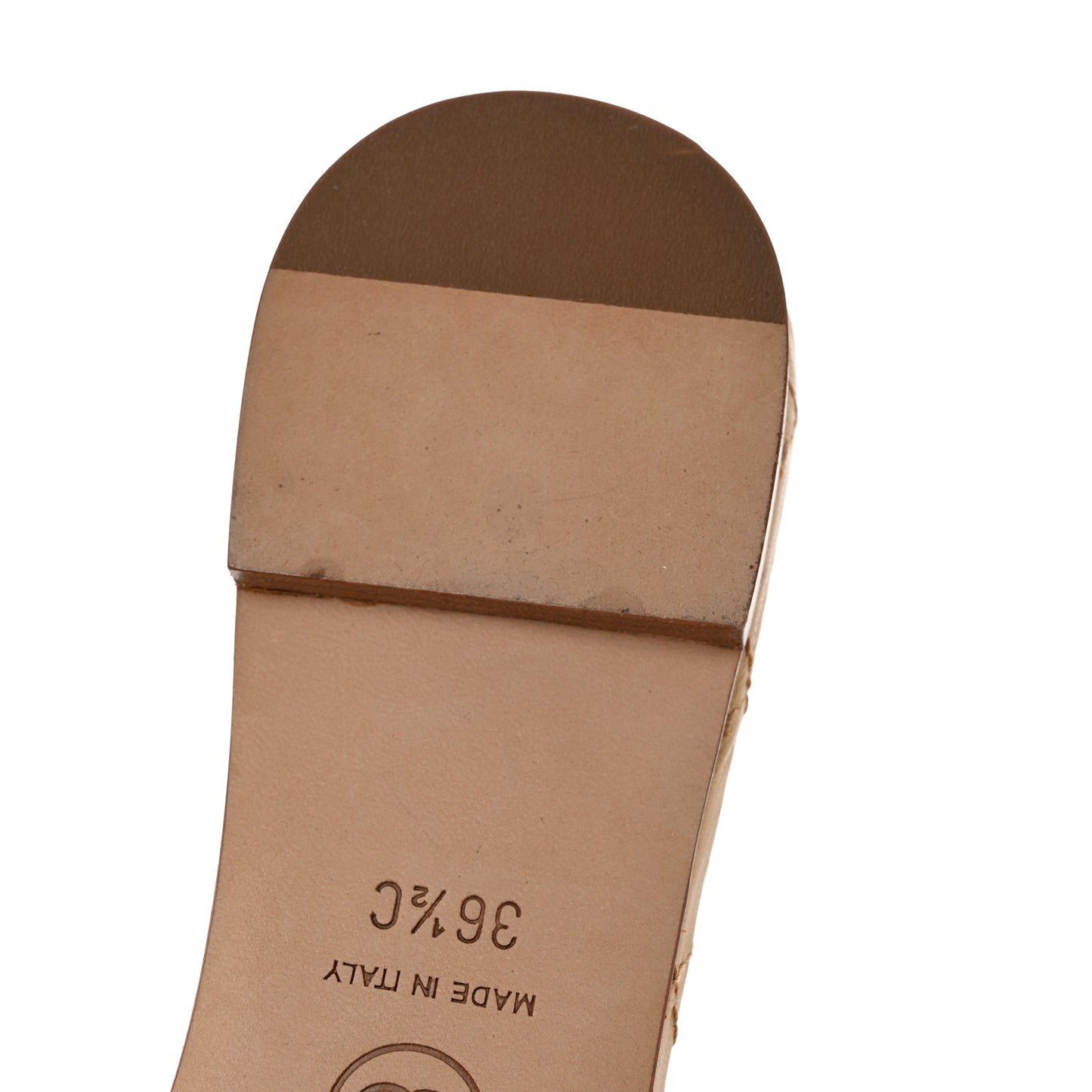 Goatskin Lambskin Quilted CC Sandal Mules 36.5 Pink Gold