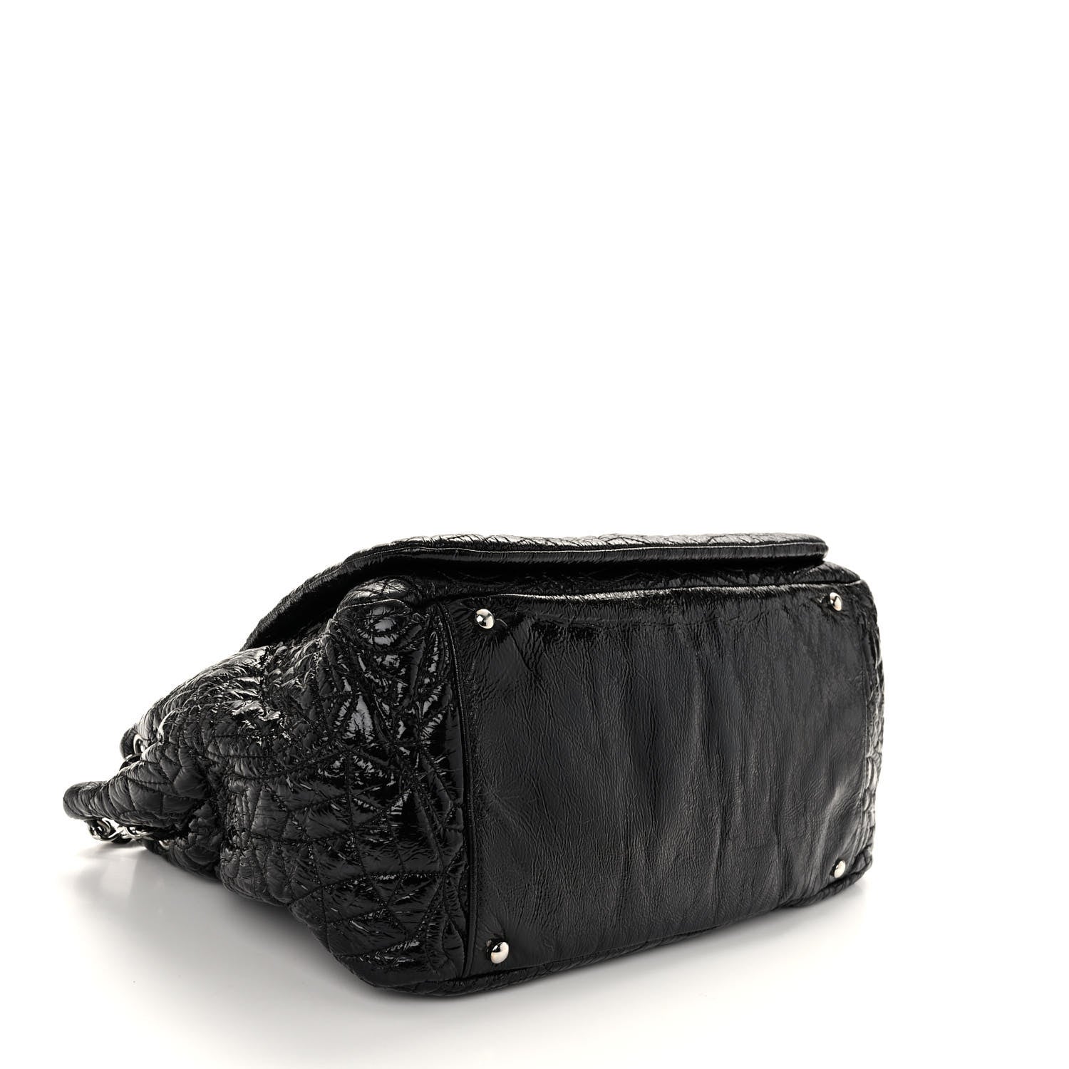 Chanel Vinyl Graphic Edge Accordion Flap Black 4 of 9