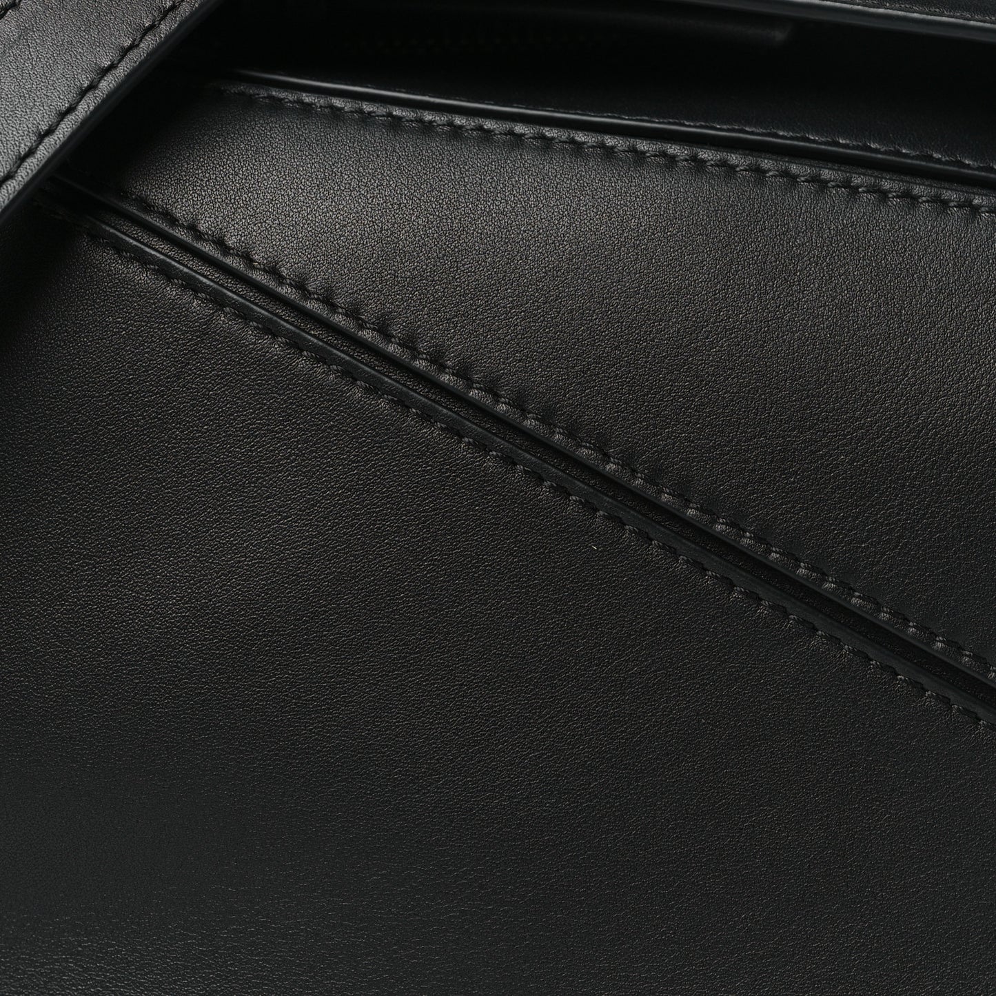 Calfskin Small Woven Puzzle Bag Black