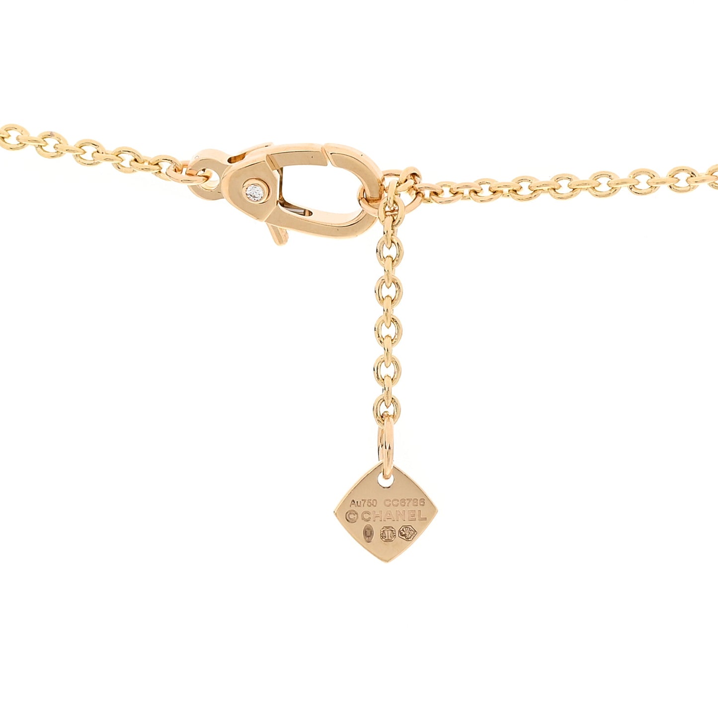 18K Yellow Gold Diamond Coco Crush C Necklace