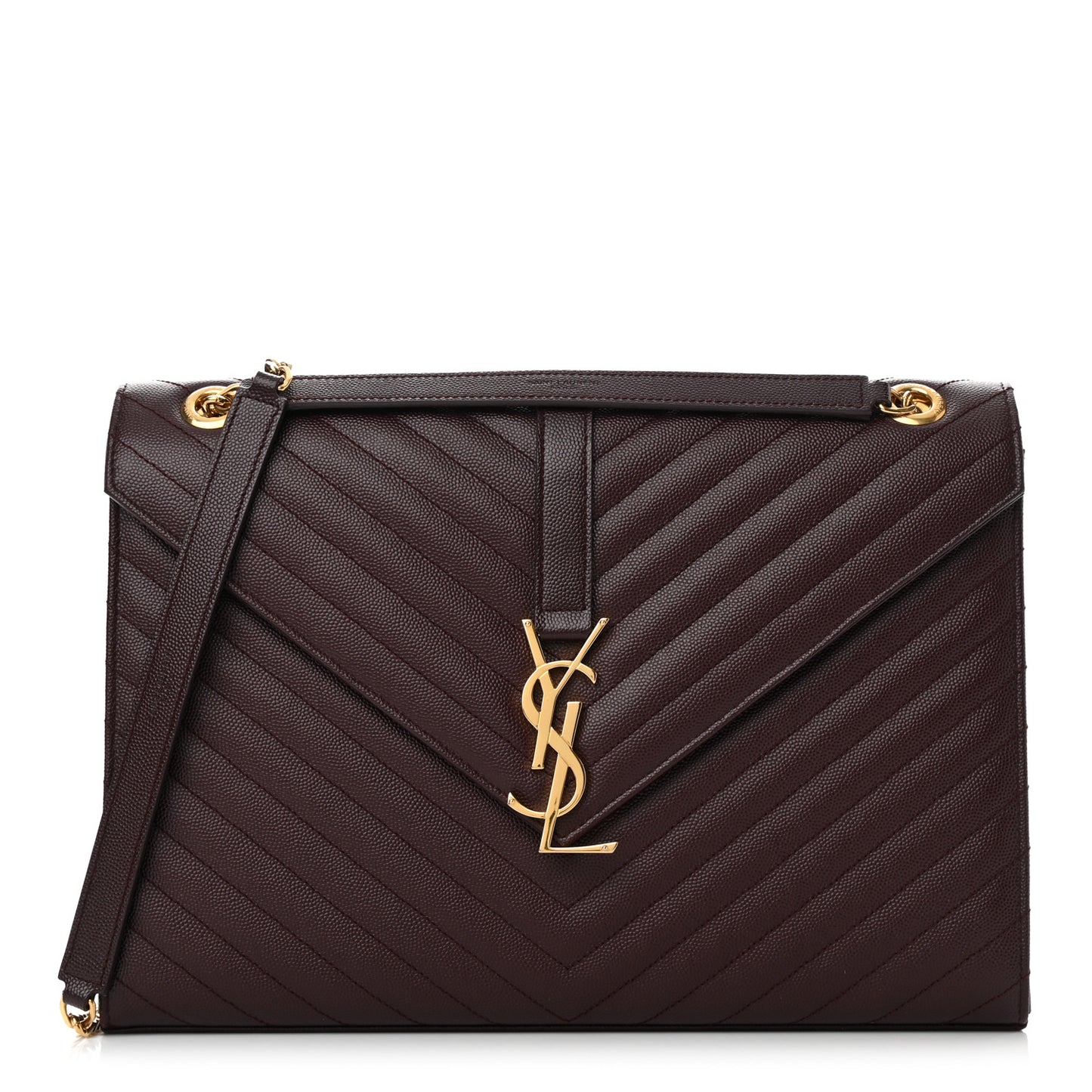 Grain De Poudre Matelasse Chevron Large Monogram Satchel Rouge Legion