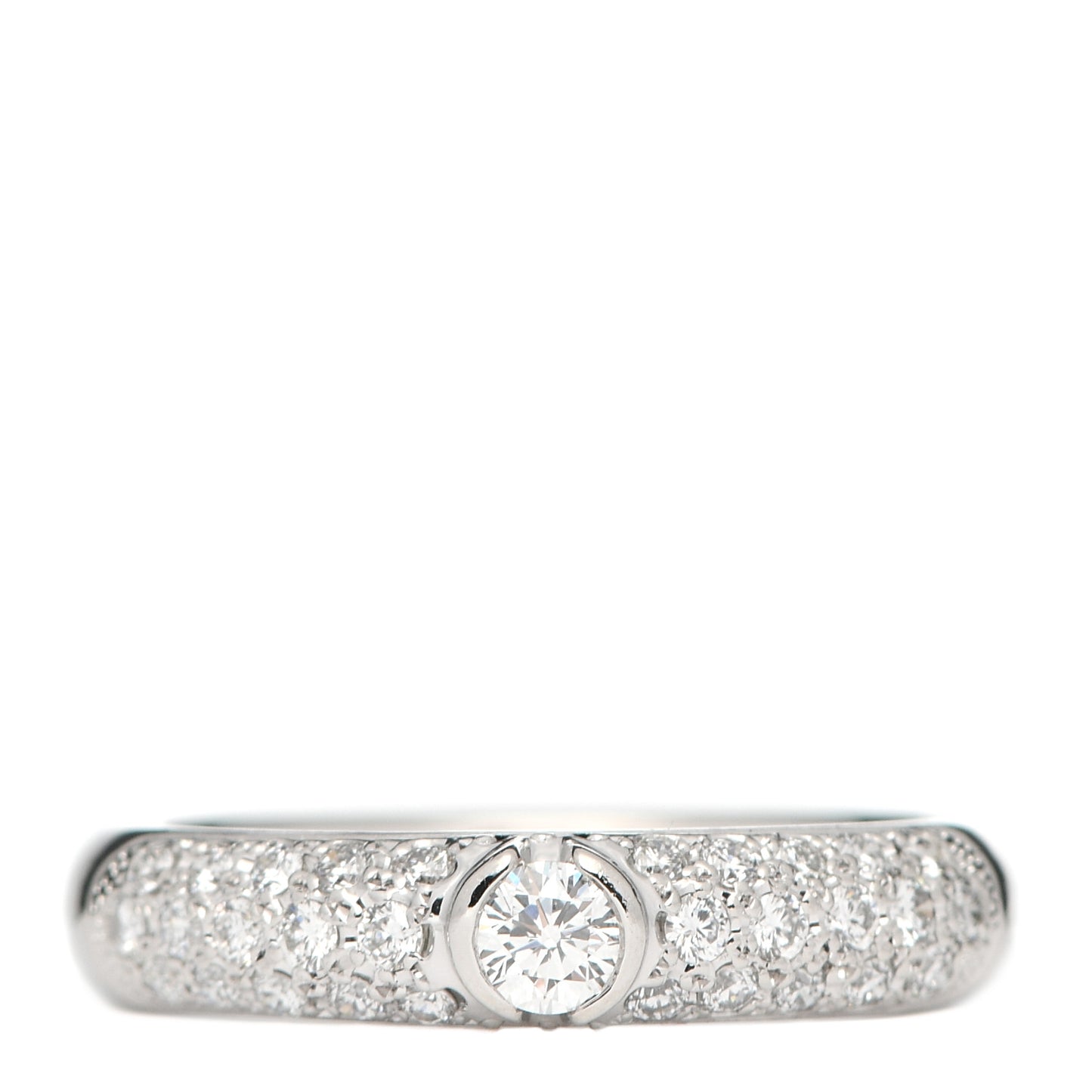 Platinum Diamond .35ct 4mm Pave Band Ring 53 6.25