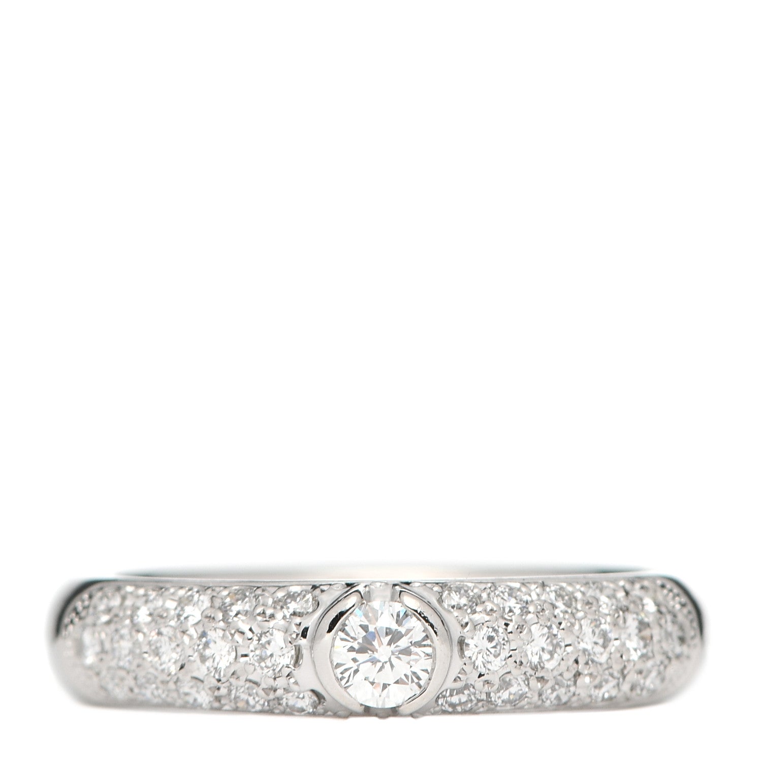 Mikimoto Platinum Diamond .35ct 4mm Pave Band Ring 53 6.25 1 of 8