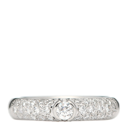 Mikimoto Platinum Diamond .35ct 4mm Pave Band Ring 53 6.25 1 of 8