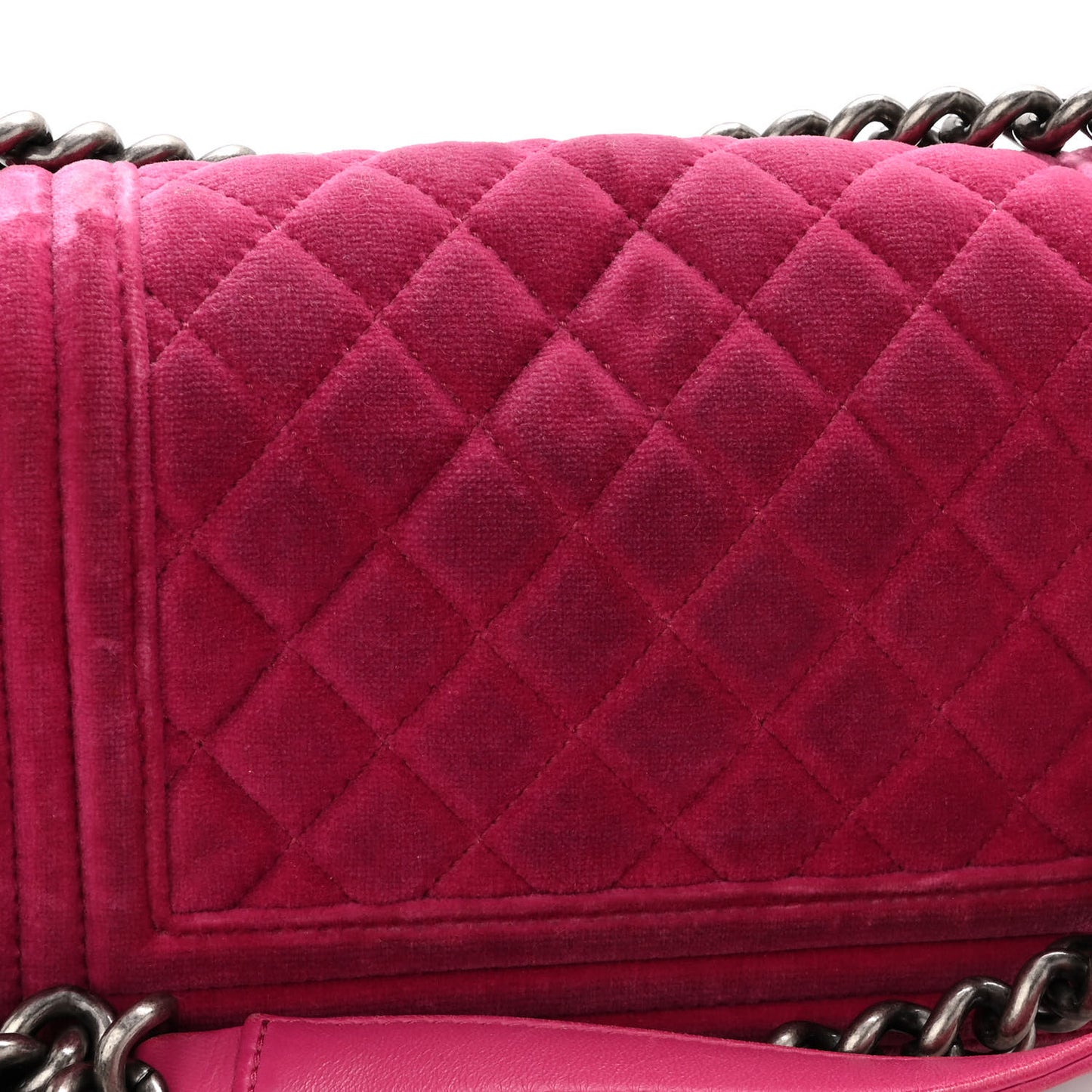 Velvet Quilted Small Boy Flap Pink