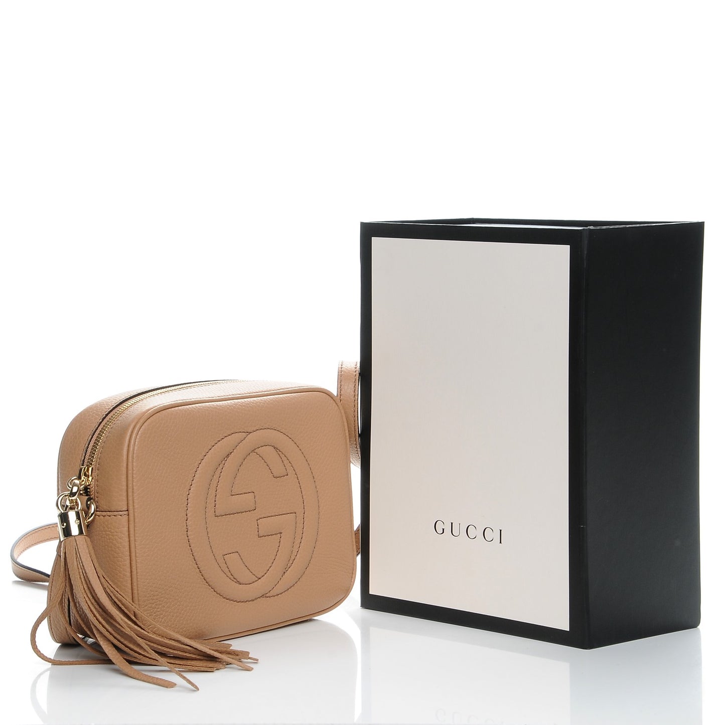 Pebbled Calfskin Small Soho Disco Bag Camelia