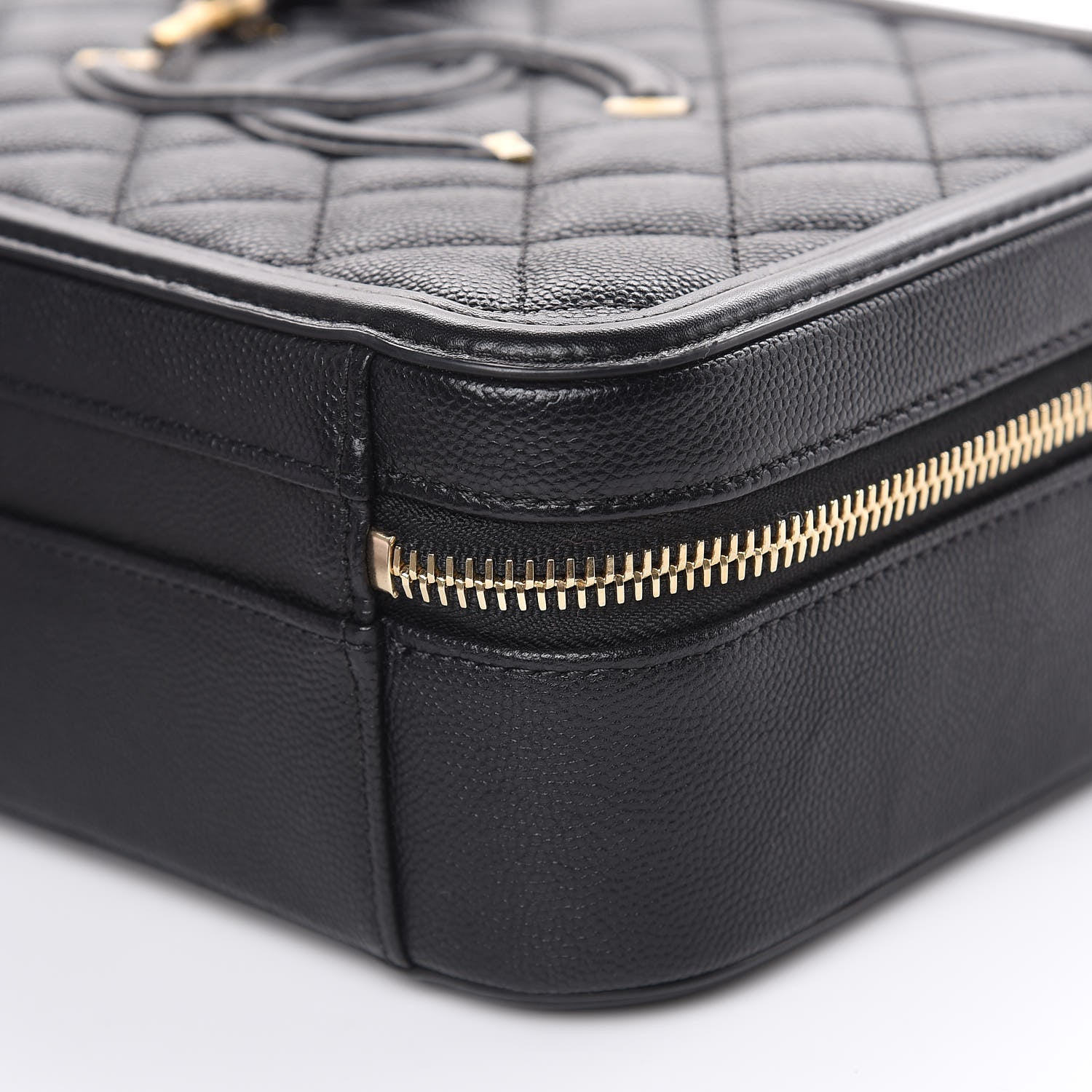 Chanel Caviar Quilted Medium CC Filigree Vanity Case Black 10 of 12
