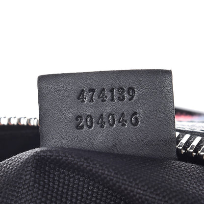 Gucci Soft GG Supreme Monogram Appia Calfskin Web East West Messenger Bag Black Grey 7 of 8