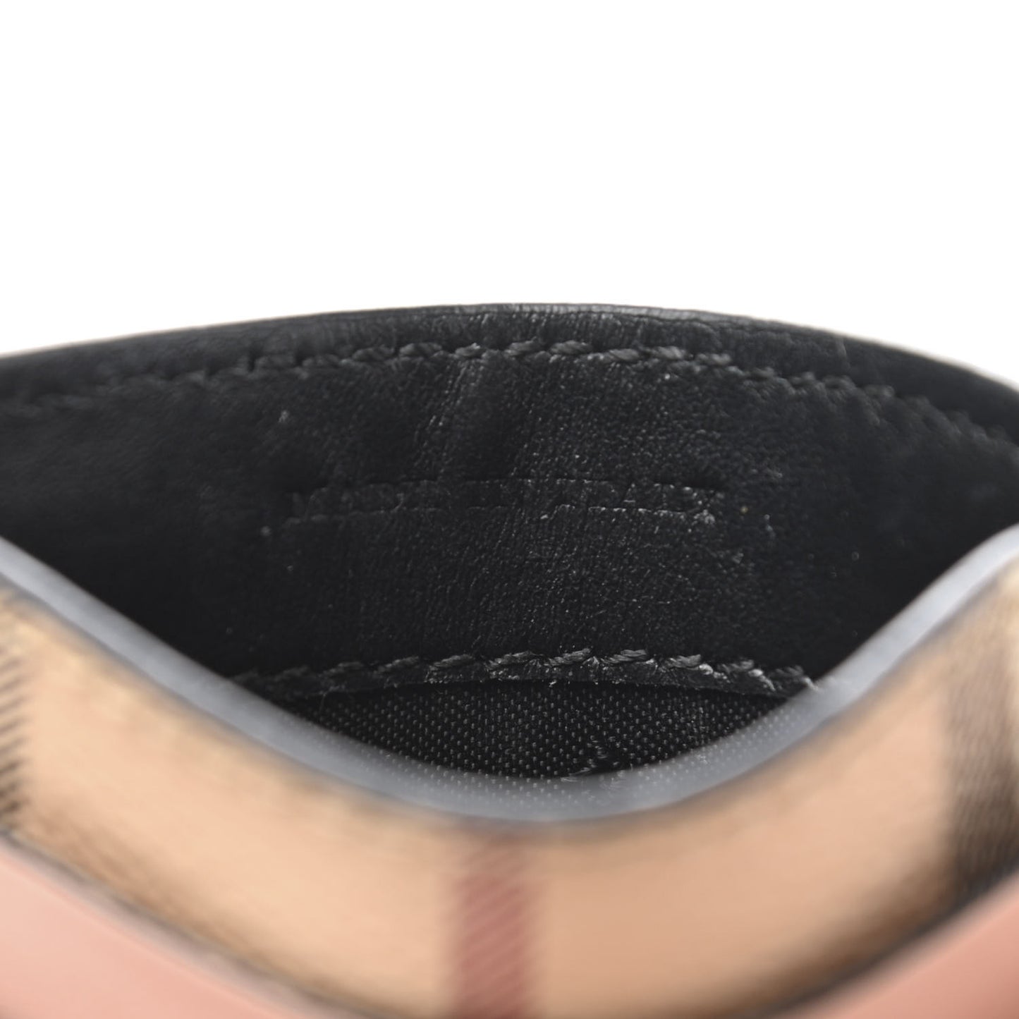 Calfskin Haymarket Check Bird Appliqué Card Case Multicolor