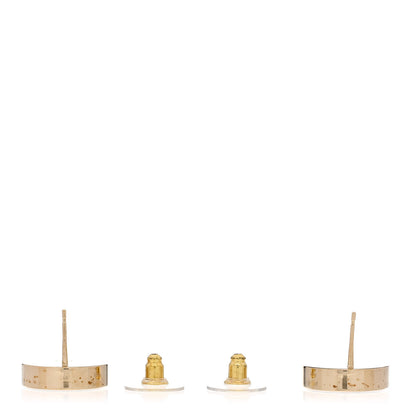 Chanel Metal Enamel CC Round Earrings Gold Black 3 of 5