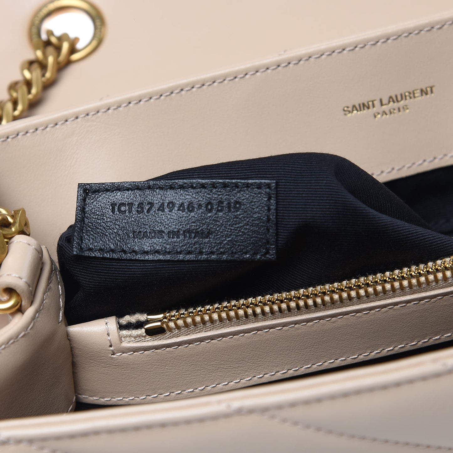 Calfskin Y Quilted Monogram Medium Loulou Chain Satchel Nude Powder