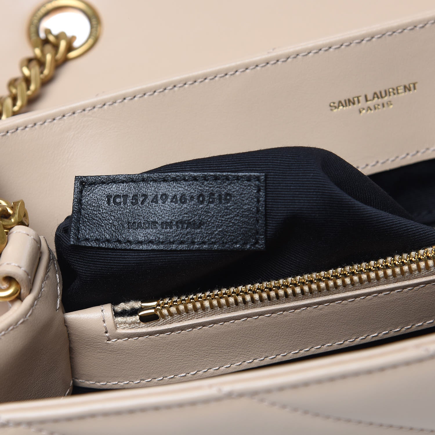 Saint Laurent Calfskin Y Quilted Monogram Medium Loulou Chain Satchel Nude Powder 7 of 12