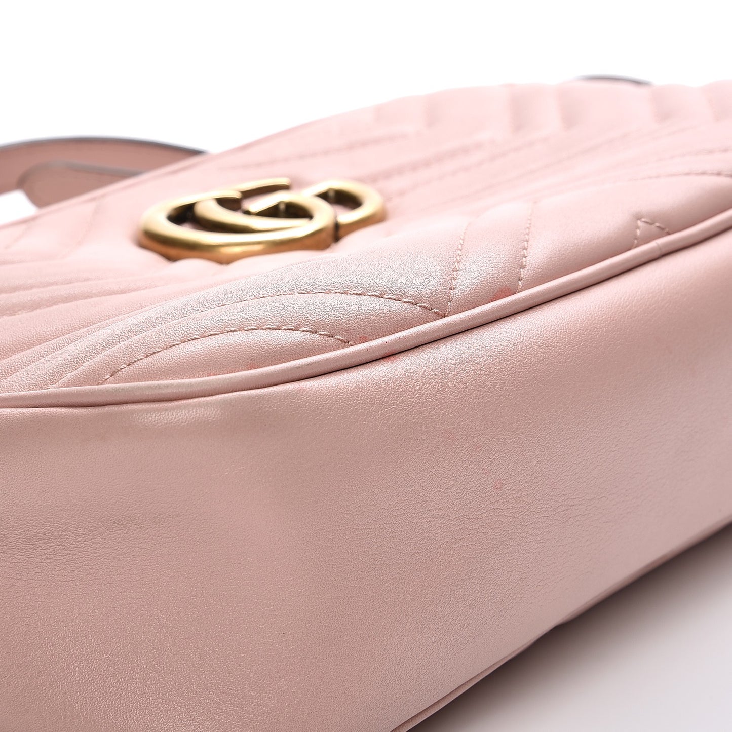 Calfskin Matelasse Small GG Marmont Chain Shoulder Bag Perfect Pink