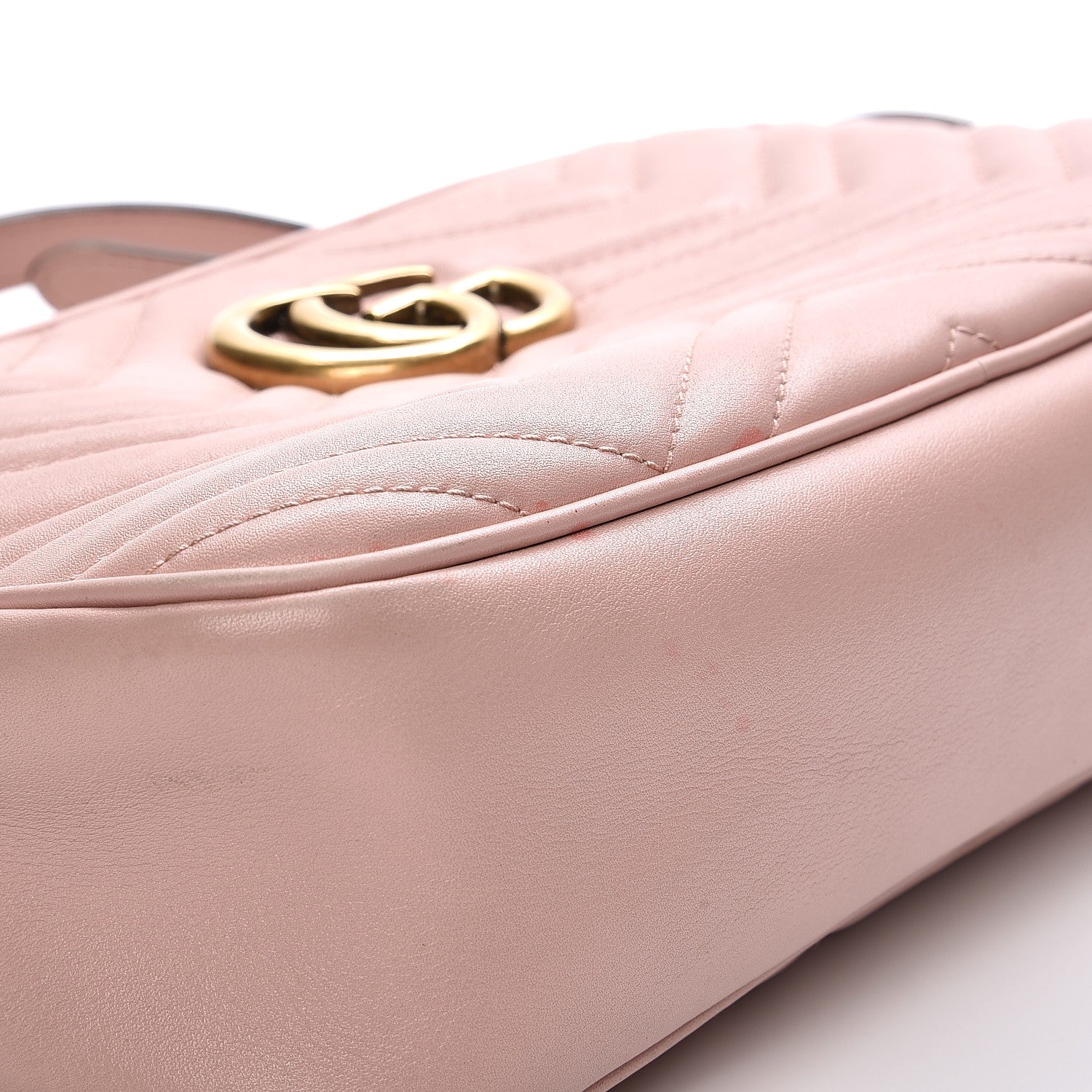 Gucci Calfskin Matelasse Small GG Marmont Chain Shoulder Bag Perfect Pink 11 of 15