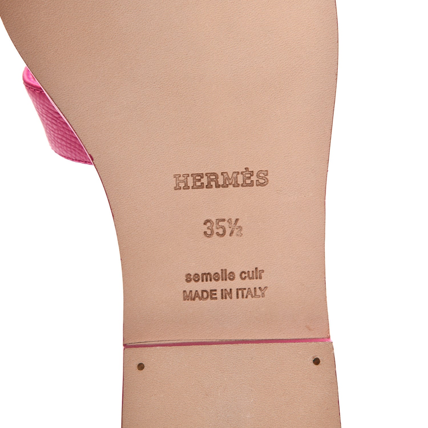 Hermes Epsom Oran Sandals 35.5 Rose Pourpre 7 of 11