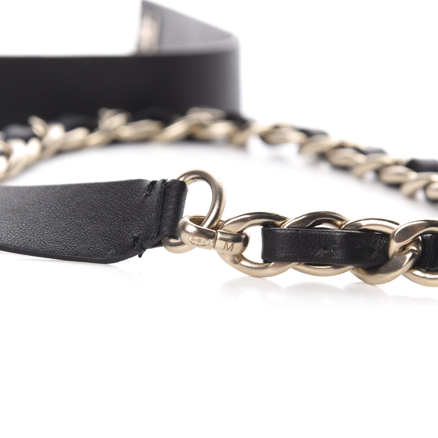 Chanel Lambskin Chain CC Bow Belt M Black Gold 3 of 5