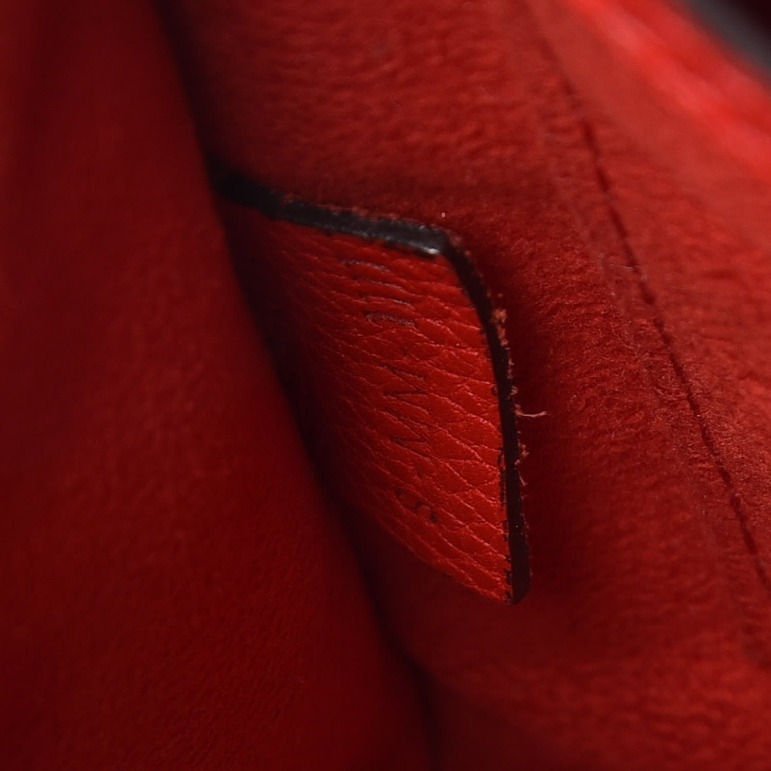 Celine Drummed Calfskin Nano Luggage Coquelicot 9 of 14