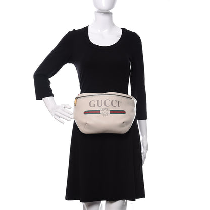 Gucci Grained Calfskin Logo Belt Bag White 2 of 11