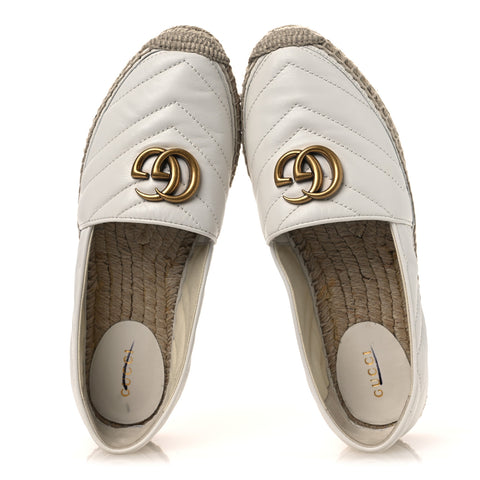 Nappa Matelasse GG Marmont Espadrilles 37.5 Great White