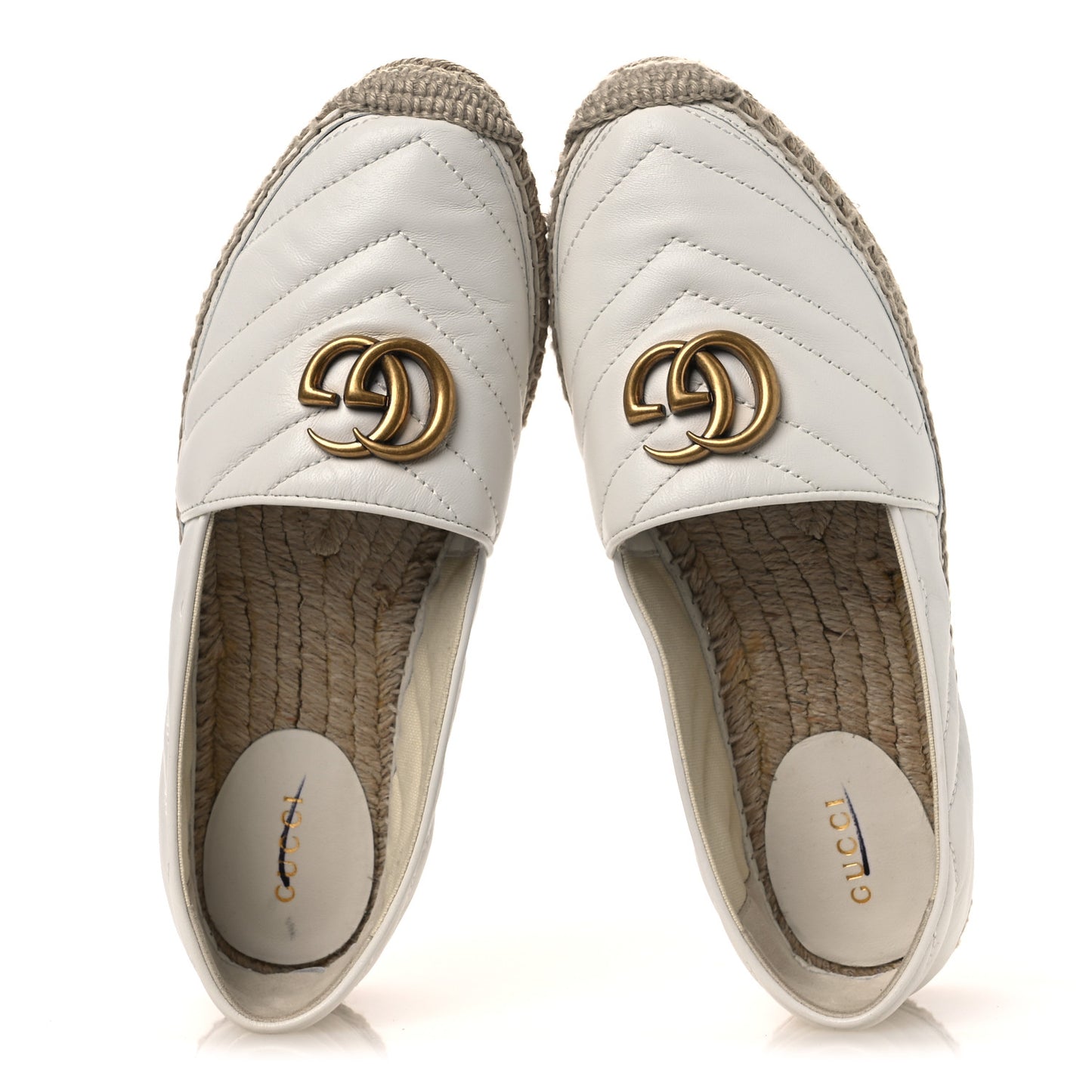 Nappa Matelasse GG Marmont Espadrilles 37.5 Great White