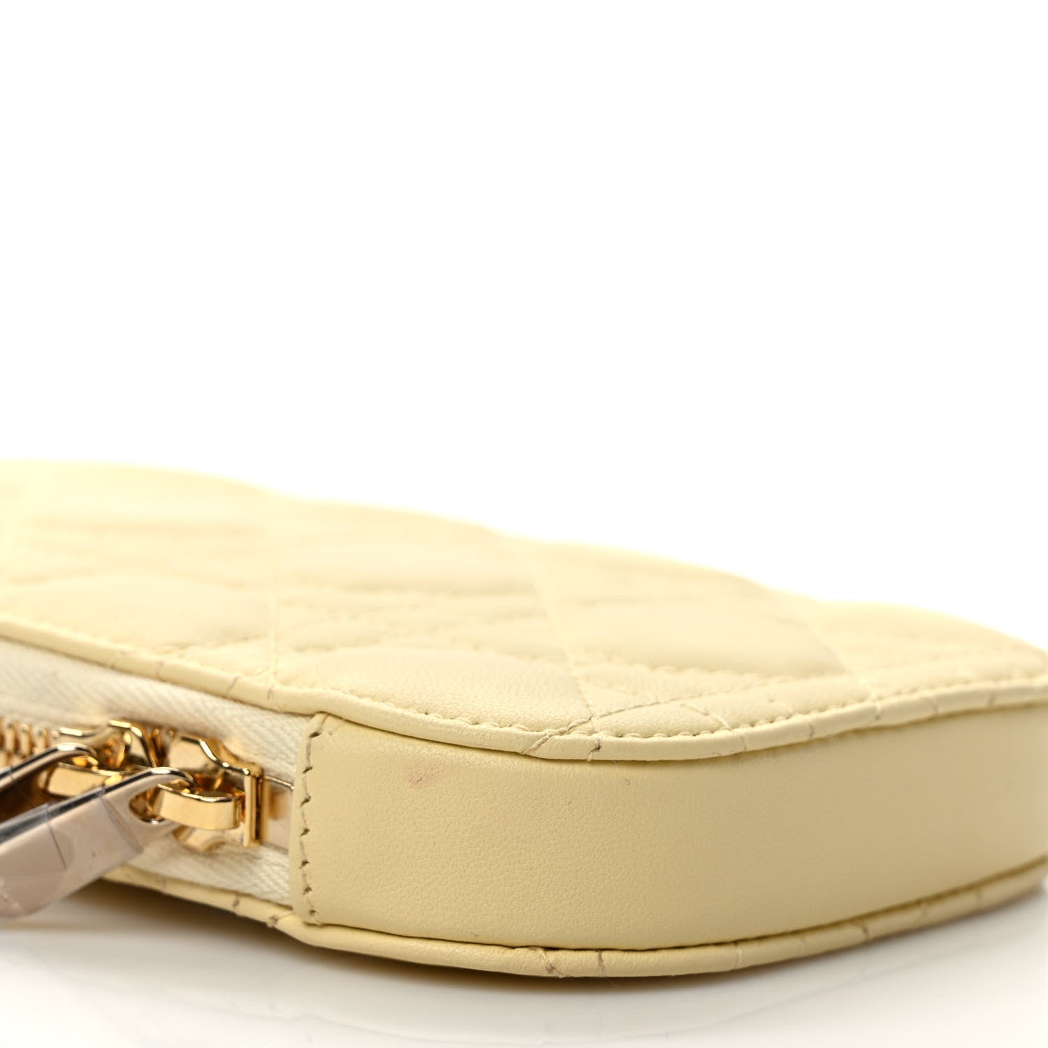 Christian Dior Lambskin Cannage Lady Dior Phone Holder Light Yellow 7 of 9