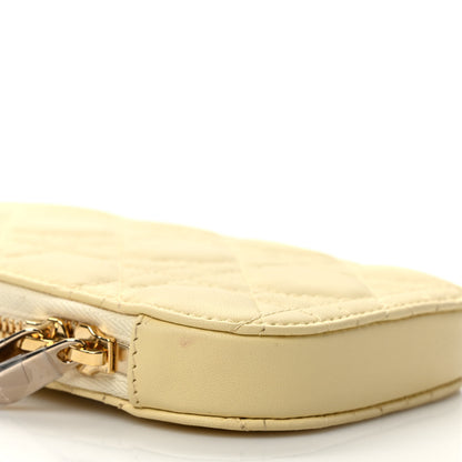 Christian Dior Lambskin Cannage Lady Dior Phone Holder Light Yellow 7 of 9