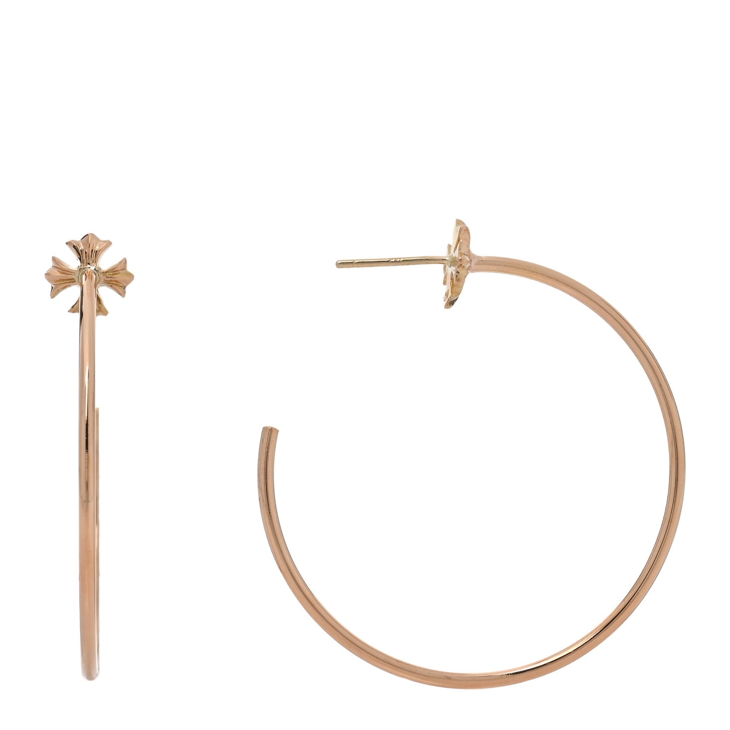 22K Yellow Gold Cross Hoop Earrings