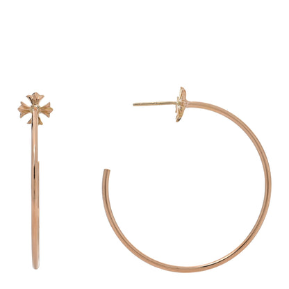 Chrome Hearts 22K Yellow Gold Cross Hoop Earrings 1 of 4