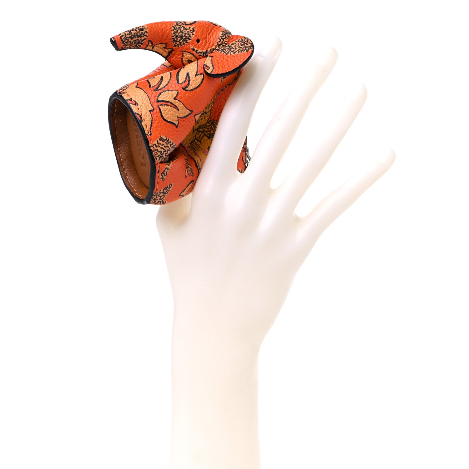 Loewe Calfskin Paula's Ibiza Elephant Coin Purse Bag Charm Key Holder Orange Multicolor 3 of 6